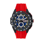 G5 Delta - Black-Red Automatic Titanium Swiss Sport Chrono Watch (Black PVD Coating)