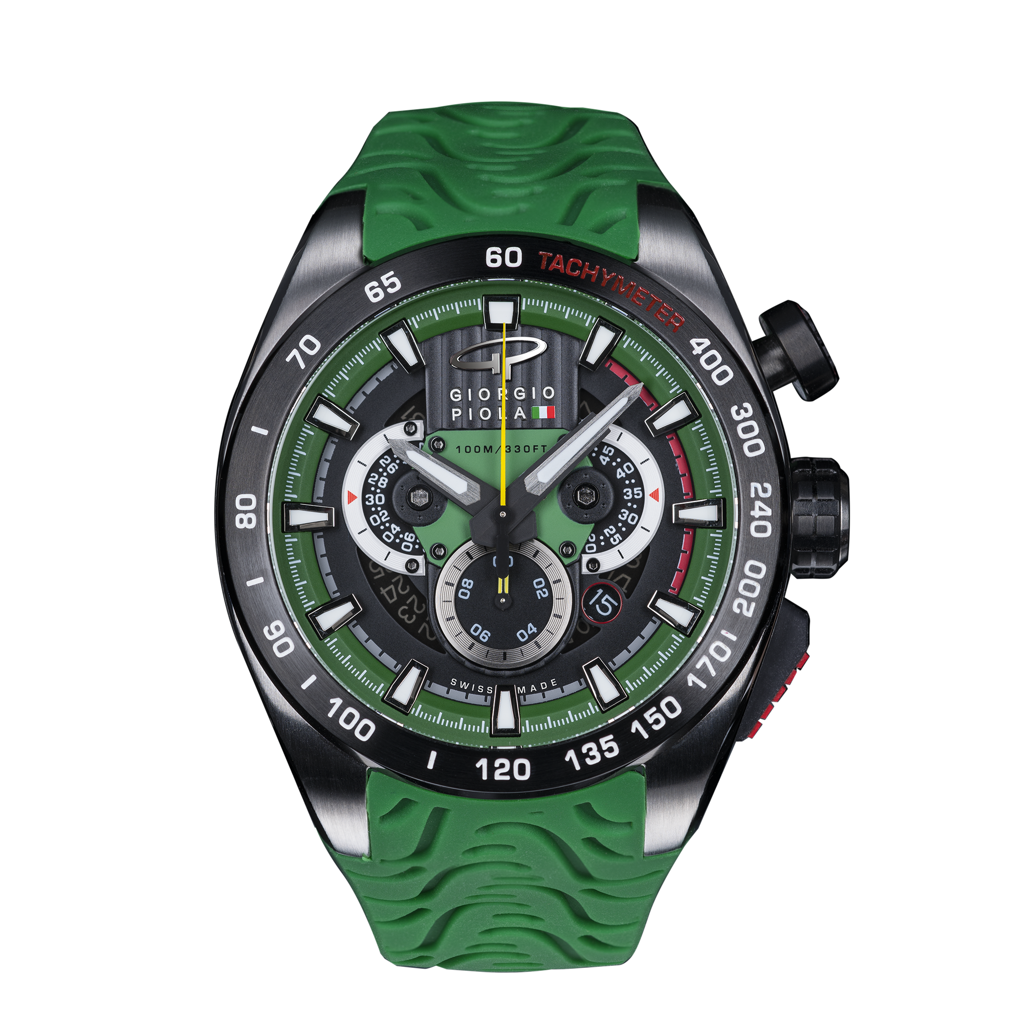 SHIFT Green Chrono Sport Watch Titanium Case Sapphire Glass and SHIFT Green Chrono Sport Watch Titanium Case Sapphire Glass and