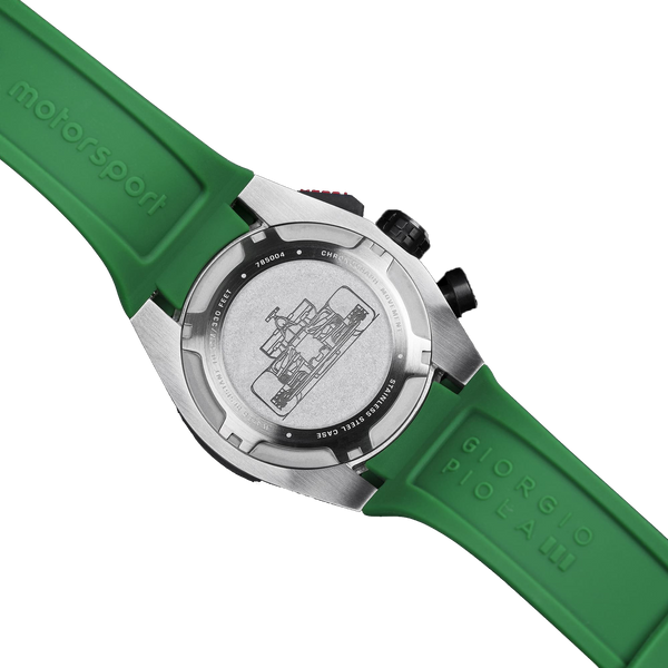 Glass Chrono and Swiss Movement SHIFT Sport Watch Titanium Green Sapphire Case