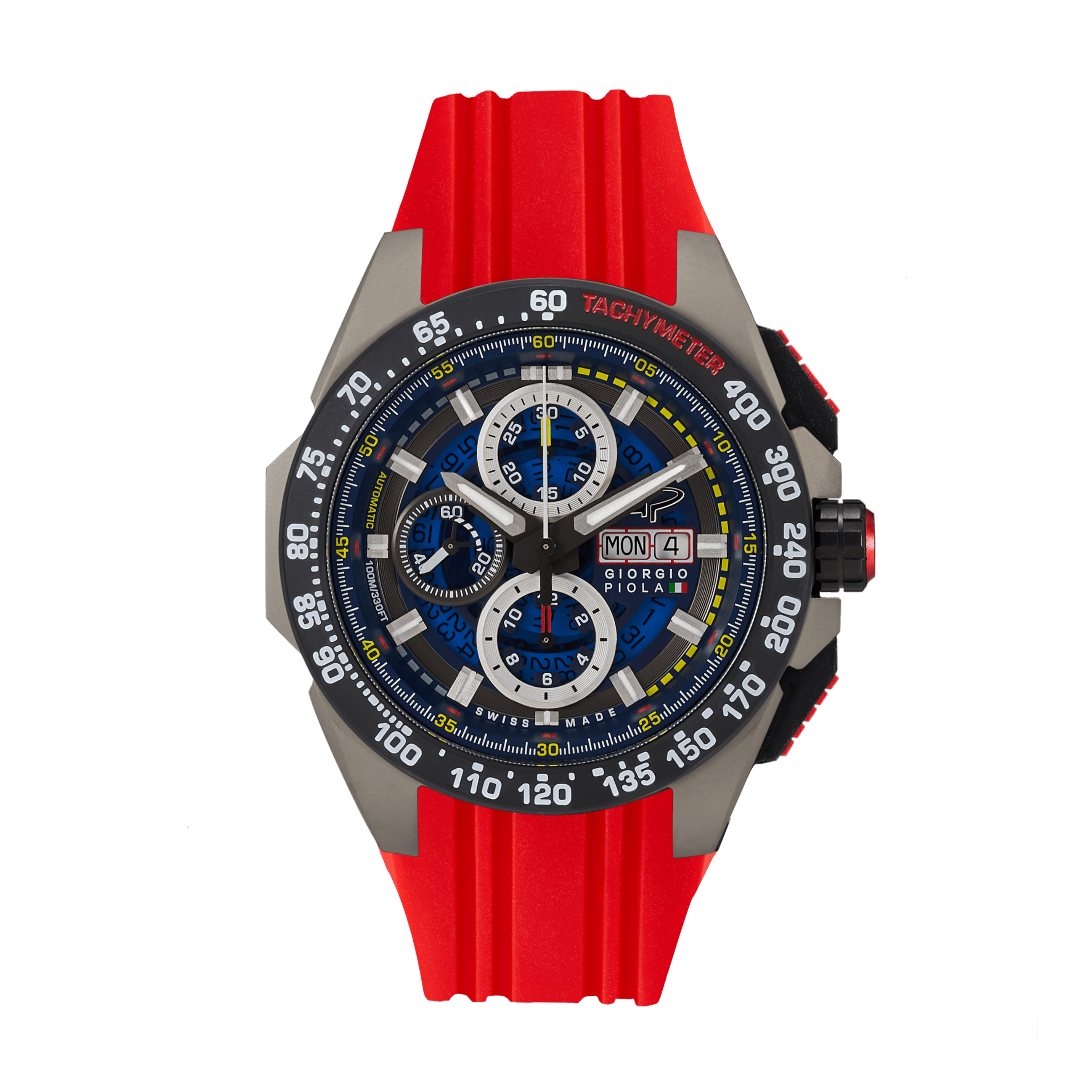 G5 Delta - Black-Red Automatic Titanium Swiss Sport Chrono Watch