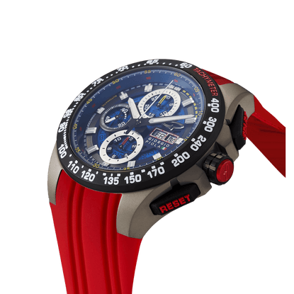 G5 Delta - Black-Red Automatic Titanium Swiss Sport Chrono Watch - Motorsport Watches