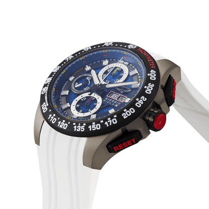 G5 Delta - Black-White Automatic Titanium Swiss Sport Chrono Watch - Motorsport Watches