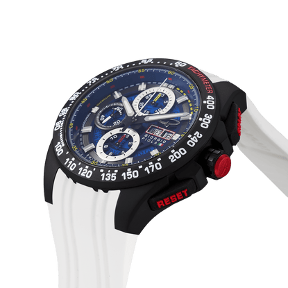 G5 Delta - Black-White Automatic Titanium Swiss Sport Chrono Watch (Black PVD Coating) - Motorsport Watches