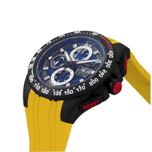 G5 Delta - Black-Yellow Automatic Titanium Swiss Sport Chrono Watch (Black PVD Coating)