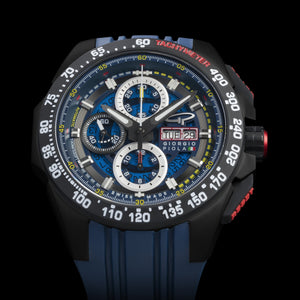 G5 Delta - Blue Automatic Titanium Swiss Sport Chrono Watch (Black PVD Coating)