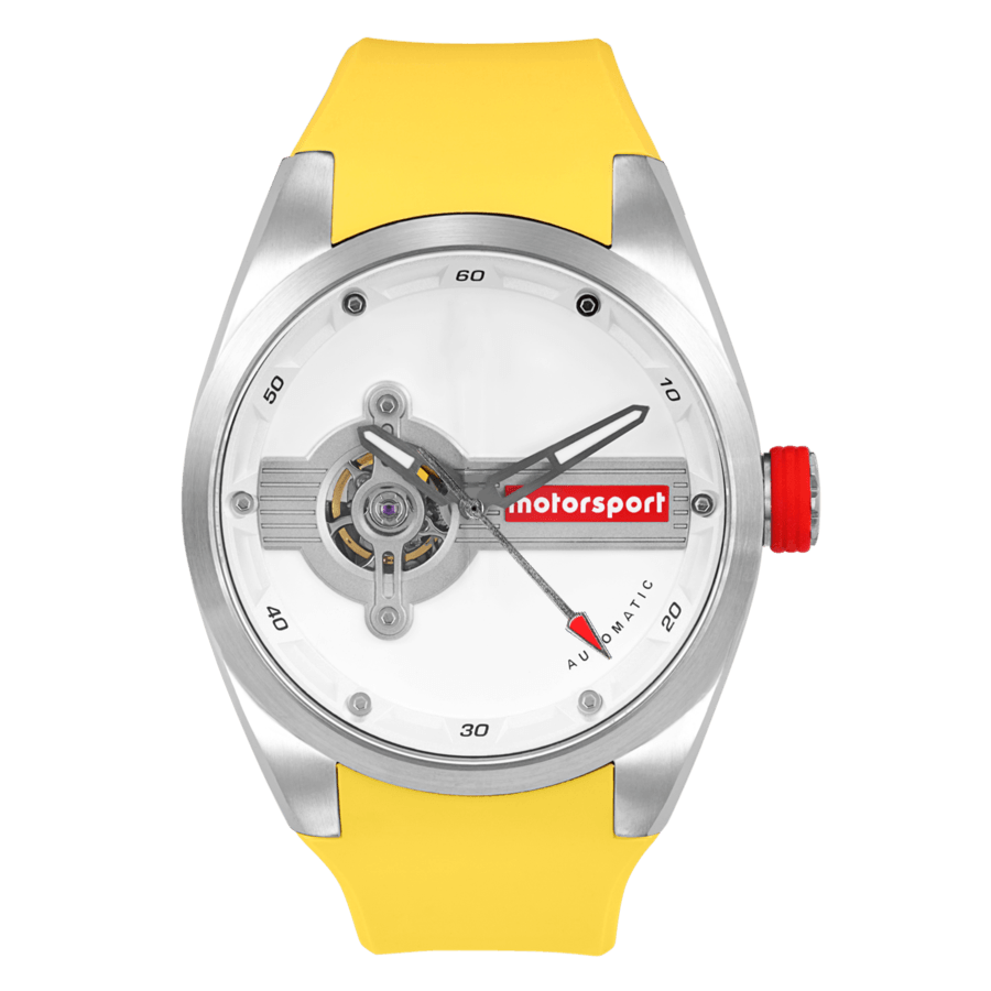 Stainless Steel Men's Automatic Racing Watch - Motorsport Speedster White