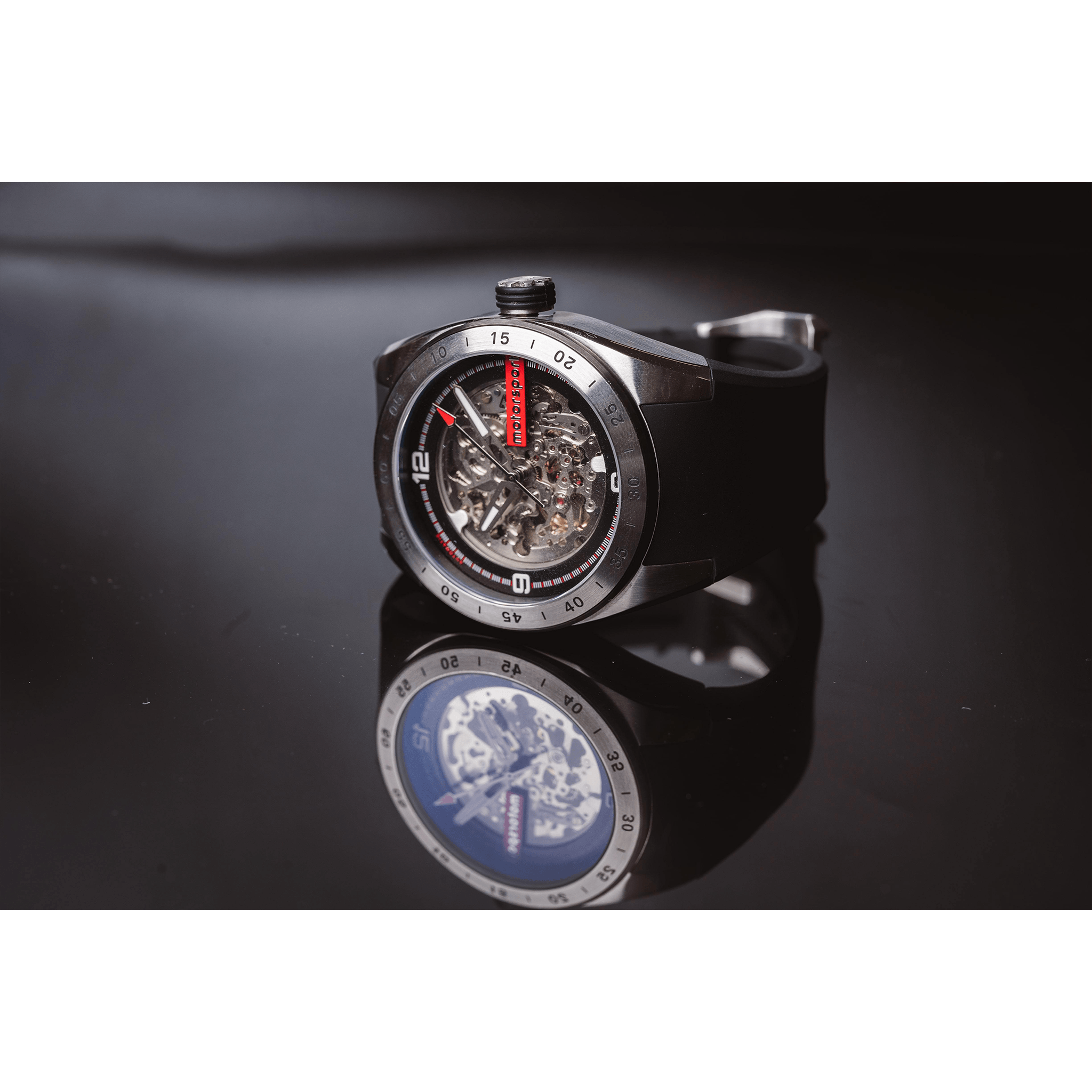 Stainless Steel Men's Automatic Racing Watch - Motorsport Turbo Black