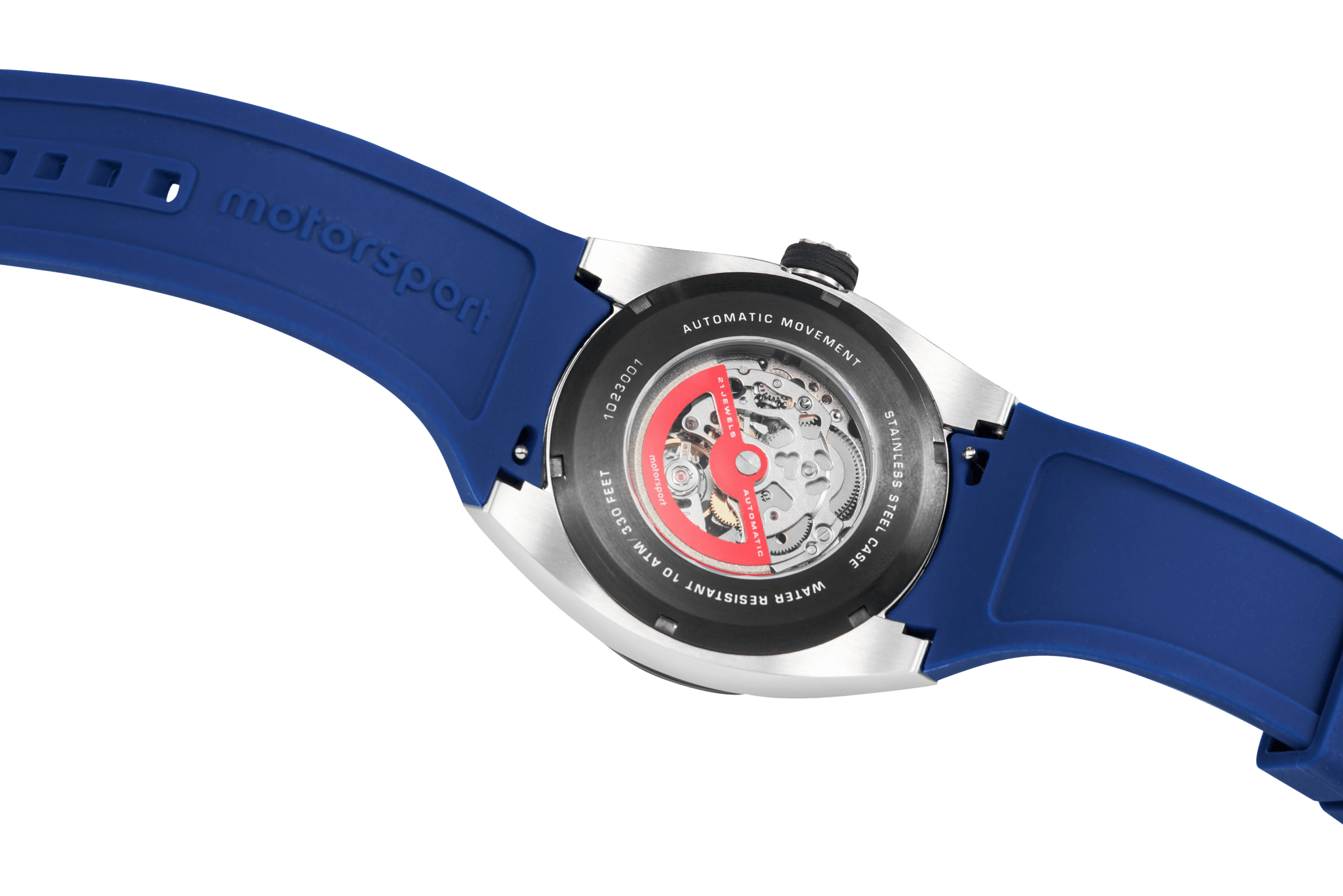 Stainless Steel Men's Automatic Racing Watch - Motorsport Turbo Blue