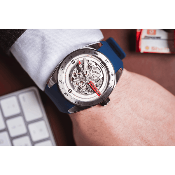 Stainless Steel Men's Automatic Racing Watch - Motorsport Turbo Blue